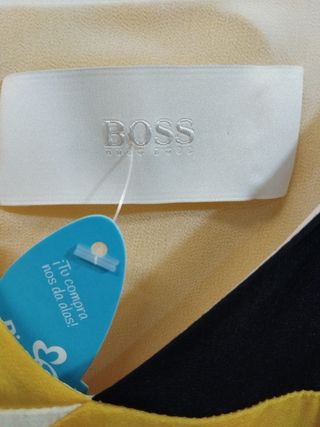 Vestido Largo Seda BOSS Geométrico