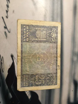 Billete 25 Pesetas España Antiguo