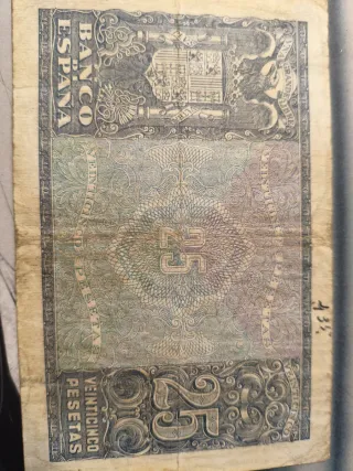 Billete 25 Pesetas España Antiguo