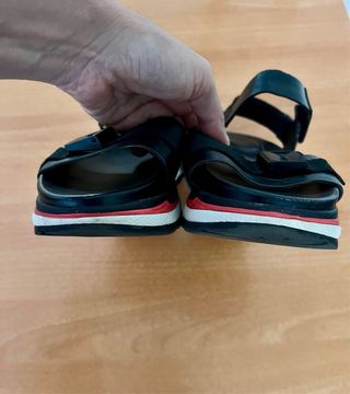 Sandalias Zara Plataforma Negra Roja
