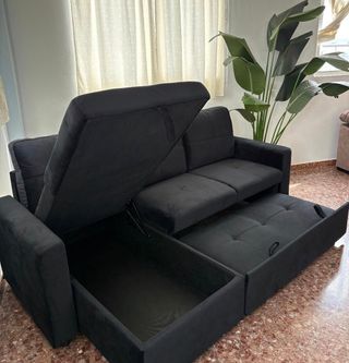 Sofá Pau Negro Terciopelo