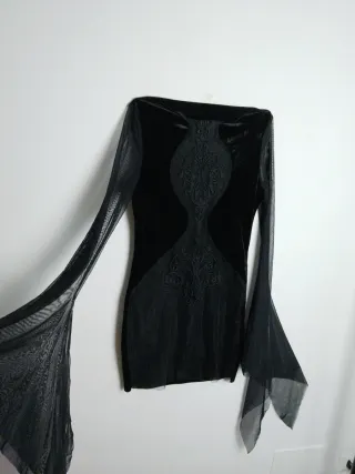 Abito Goth Nero con pizzo