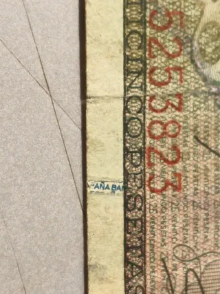 Billete 25 Pesetas España 1938