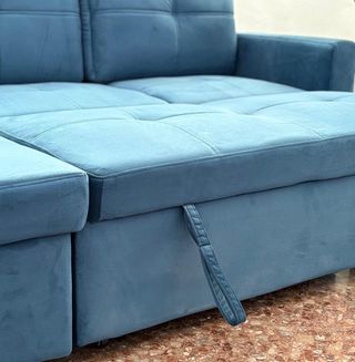 Sofá Cama Pau Azul Terciopelo