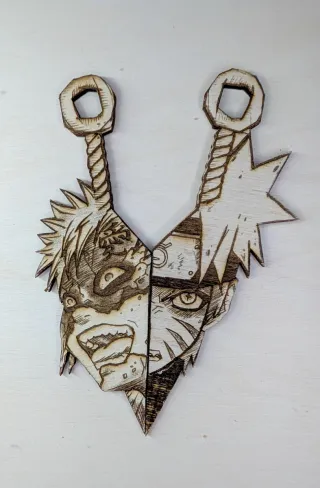 2 Segnalibri Naruto in Legno