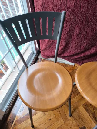 1 Silla Cocina Madera y Metal