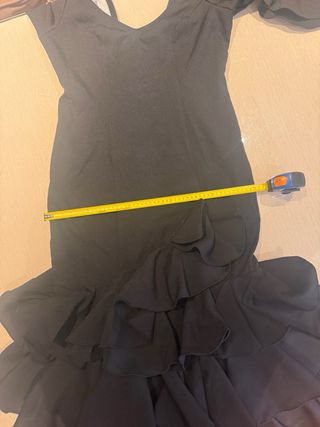 Traje de flamenca negro volantes ralla 46