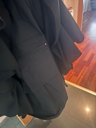 Traje de flamenca negro volantes ralla 46