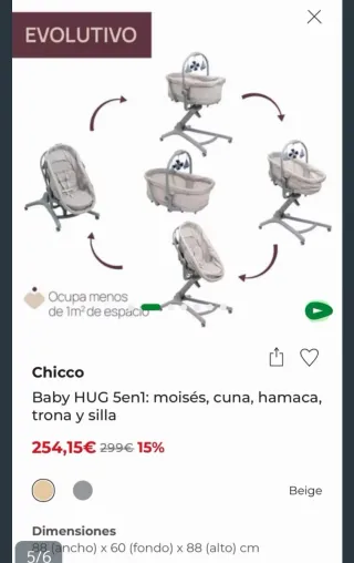 Cuna Chicco Baby Hug 4 en 1
