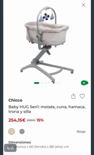 Cuna Chicco Baby Hug 4 en 1