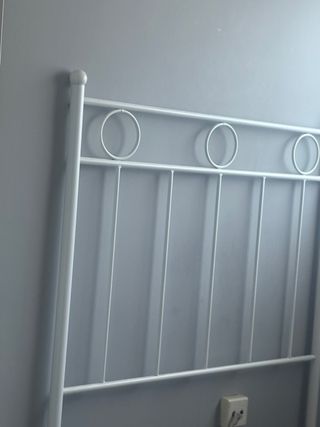 Cabecero de cama metálico blanco 90cm