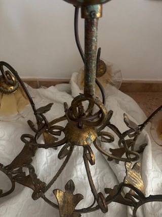 Lámpara de techo tulipanes metal y cristal