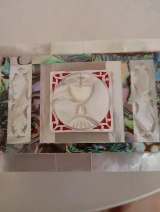Caja joyero nacar y abulón tallado