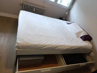 Cama con 4 cajones, somier y colchón
