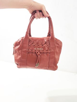 Liu.Jo/ Bolso Boston de cuero genuino marrón teja