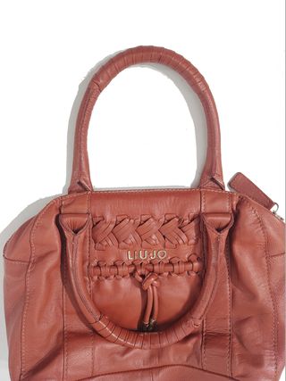 Liu.Jo/ Bolso Boston de cuero genuino marrón teja