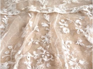 Antiguo chal encaje tambour