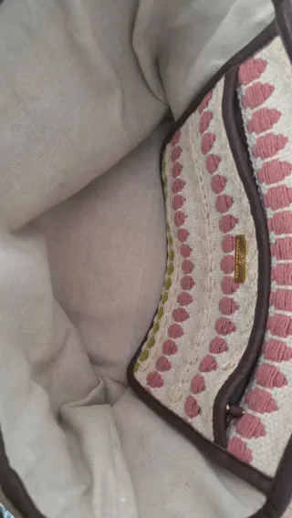 Bolso Purificación García Beige y Rosa