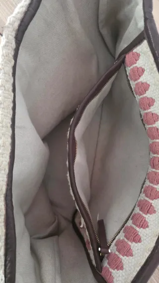 Bolso Purificación García Beige y Rosa