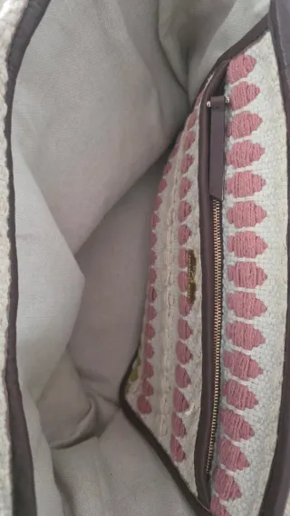 Bolso Purificación García Beige y Rosa