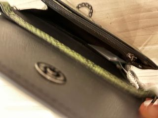 Bolso piel verde serpiente