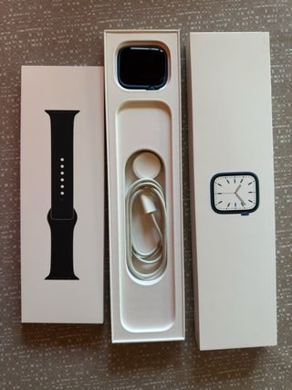 Apple Watch Serie 7 Azul Correa Negra