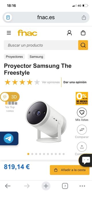 Proyector Samsung Freestyle Blanco