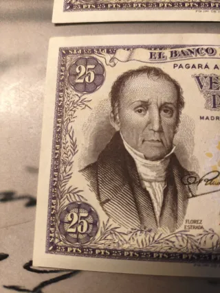 2 Billetes 25 Pesetas España 1946