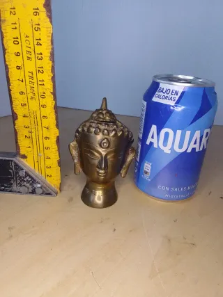 Escultura Buda Cabeza Bronce vintage