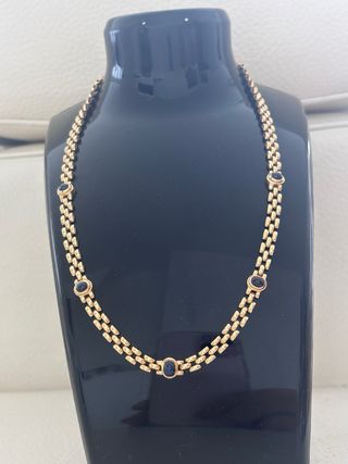 Gargantilla Panther Oro 18k con 5 Zafiros Cabujón.