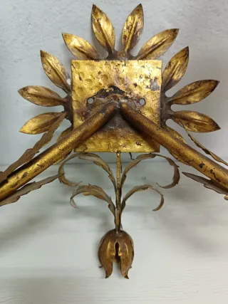 Lámpara Aplique Vintage Dorada Cristal