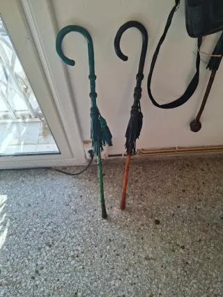 Bastón artesanal verde