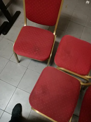 Juego de 6 sillas de comedor rojas