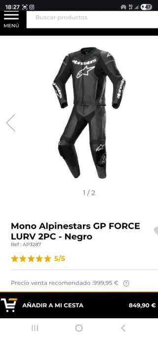 Mono Alpinestars GP Force Lurv 2 PC talla 50