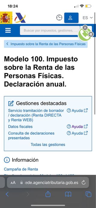 Se hacen declaraciones de la renta ( modelo 100)