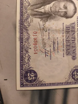 Billete 25 Pesetas España 1946