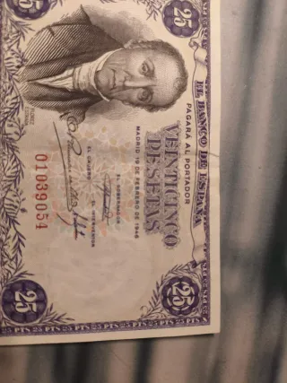 Billete 25 Pesetas España 1946