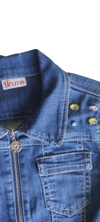Giacca jeans Brums bambina 8 anni applicazioni