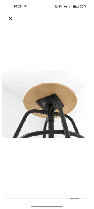 Taburete de cuero y madera