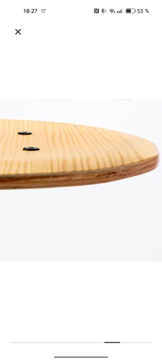 Taburete de cuero y madera