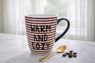 Taza Hema Rayas Burdeos Rosa Cerámica