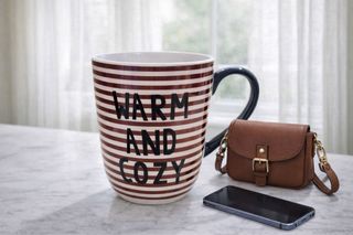 Taza Hema Rayas Burdeos Rosa Cerámica