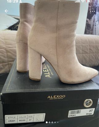 Stivaletti Alexoo Beige Suede Tacco Alto Tg 37