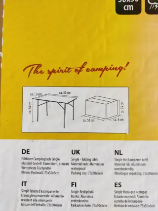 6 Tavolini Pieghevoli in Alluminio Modulari