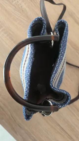 Bolso Adolfo Dominguez azul y marrón