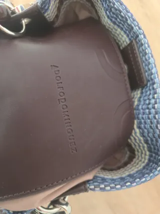 Bolso Adolfo Dominguez azul y marrón