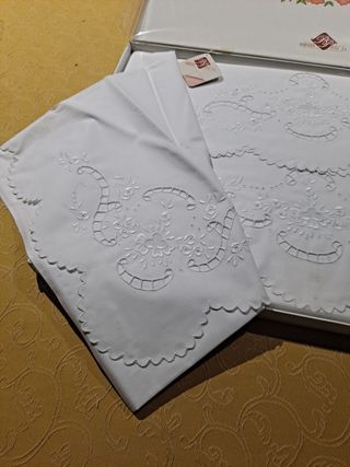 Sábanas Cama 90 Bordado Calado Algodón 100%