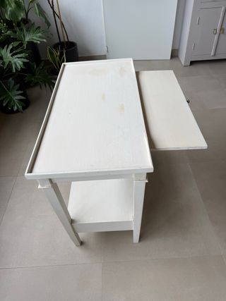 Mesa auxiliar madera pintada blanco
