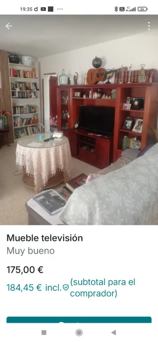 Mueble TV 3 piezas: vitrina y estantería