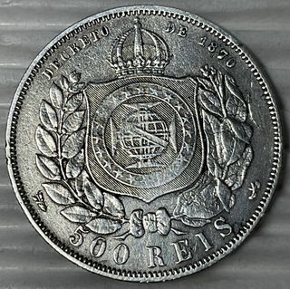 ºoO 500 réis Pedro II 1888 - plata - Brasil